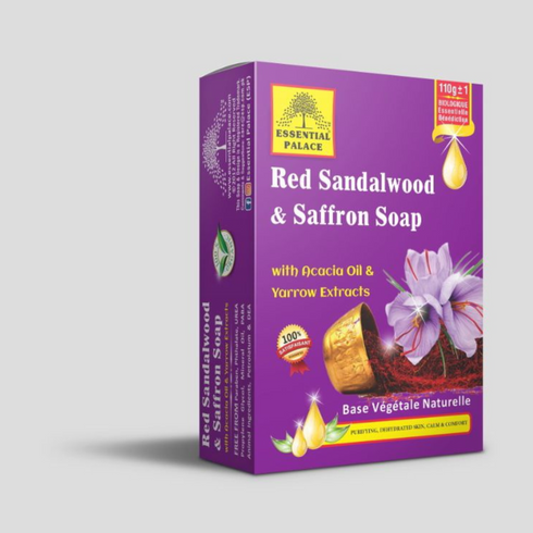 Red Sandalwood & Saffron Soap with Acacia and Yarrow Extracts ±110Grams