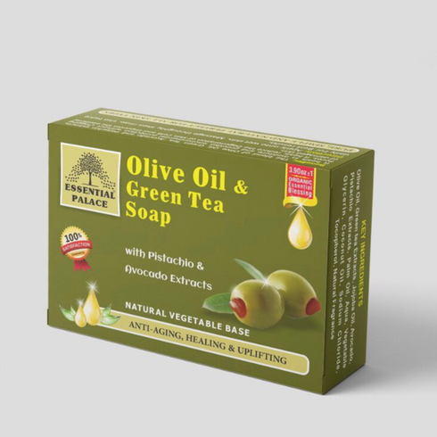 Olive Green & Tea Soap with Pistachio and Avocado Extracts ±110Grams