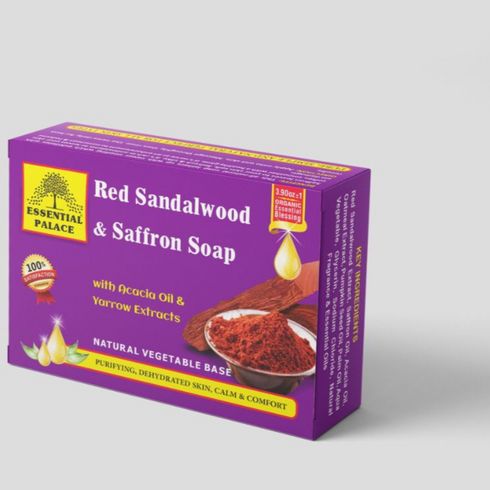 Red Sandalwood & Saffron Soap with Acacia and Yarrow Extracts ±110Grams