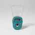 Blue rhinestone-encrusted digital clock on a wooden surface