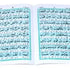 Open book with text on a light blue background