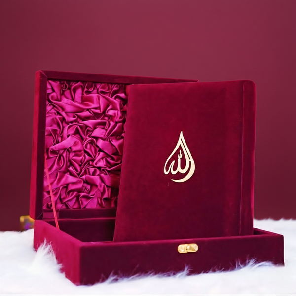 Velvet Fancy Quran with Rehl Box