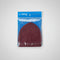 A packaged maroon knit face covering or mask by ZIRVE, sealed in clear plastic with a blue backing card, photographed on a tiled floor.